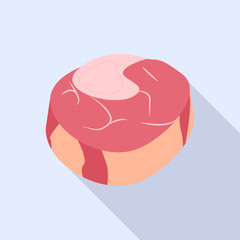 Piece of meat icon. Flat illustration of piece of meat vector icon for web design