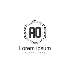 AO Letters Logo Design. Simple and Creative Black Letter Concept Illustration.