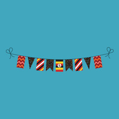 Decorations bunting flags for Uganda national day holiday in flat design. Independence day or National day holiday concept.