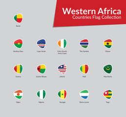 Western African Countries Flag icon collection
