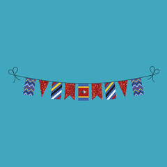 Decorations bunting flags for Swaziland national day holiday in flat design. Independence day or National day holiday concept.