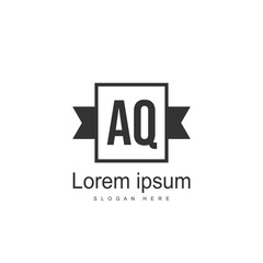 AQ Letters Logo Design. Simple and Creative Black Letter Concept Illustration.