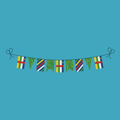 Fototapeta premium Decorations bunting flags for Central African Republic national day holiday in flat design. Independence day or National day holiday concept.