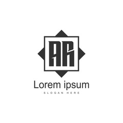 AR Letters Logo Design. Simple and Creative Black Letter Concept Illustration.