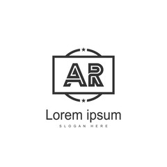 AR Letters Logo Design. Simple and Creative Black Letter Concept Illustration.