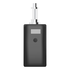 Black vape device icon. Realistic illustration of black vape device vector icon for web design