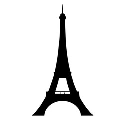 Vector illustration of Eiffel tower in Paris, isolated over white background. Historic monument. Famous sightseeing symbolizes romantic and love. Icon shot
