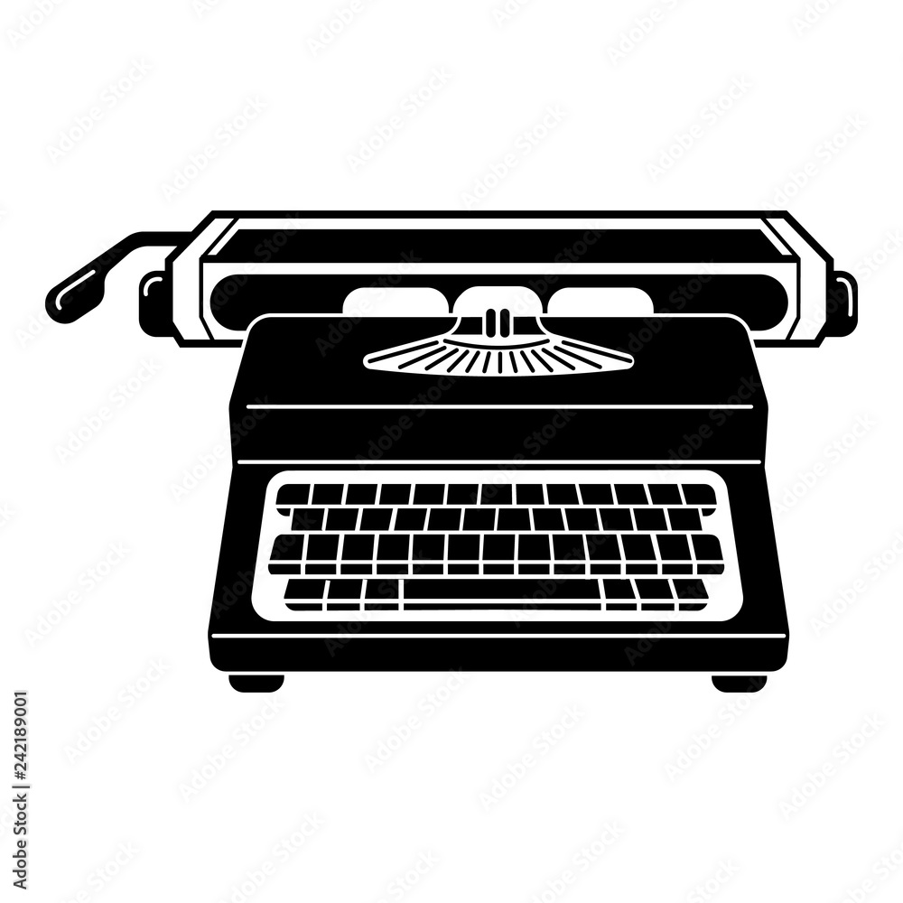 Poster typewriter icon. simple illustration of typewriter vector icon for web design isolated on white back