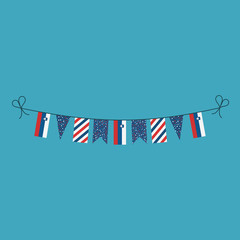 Decorations bunting flags for Slovenia national day holiday in flat design. Independence day or National day holiday concept.