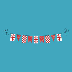 Decorations bunting flags for Georgia national day holiday in flat design. Independence day or National day holiday concept.