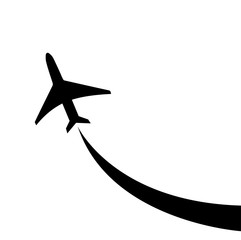 Aircraft icon. Plane flies on white background. Icon shot for your web site design. Aircraft icon logo. Vector illustration. Transportation and travelling concept