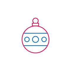 New Year, Christmas, celebration decorations ballcolored icon. Can be used for web, logo, mobile app, UI, UX