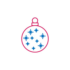 New Year, Christmas, celebration decorations ballcolored icon. Can be used for web, logo, mobile app, UI, UX