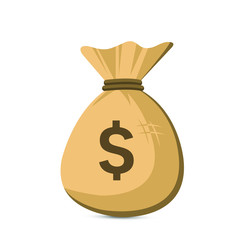 Worek pełen pieniędzy na białym tle ilustracja wektorowa