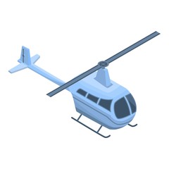 Small helicopter icon. Isometric of small helicopter vector icon for web design isolated on white background