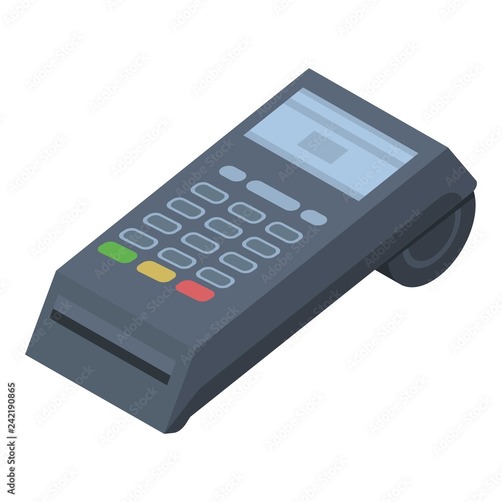 Aufkleber pos terminal icon. isometric of pos terminal vector icon for web design isolated on white background
