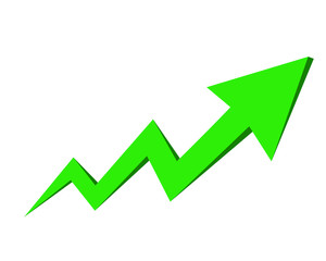 Zielona strzałka symbolizująca wzrosty