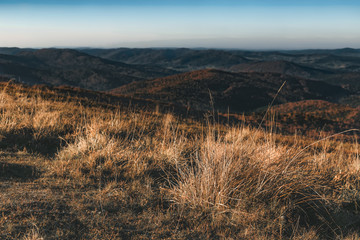 sunset in the mountains