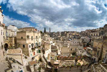 Fototapeta na wymiar The ancient city of Matera, carved into the rock