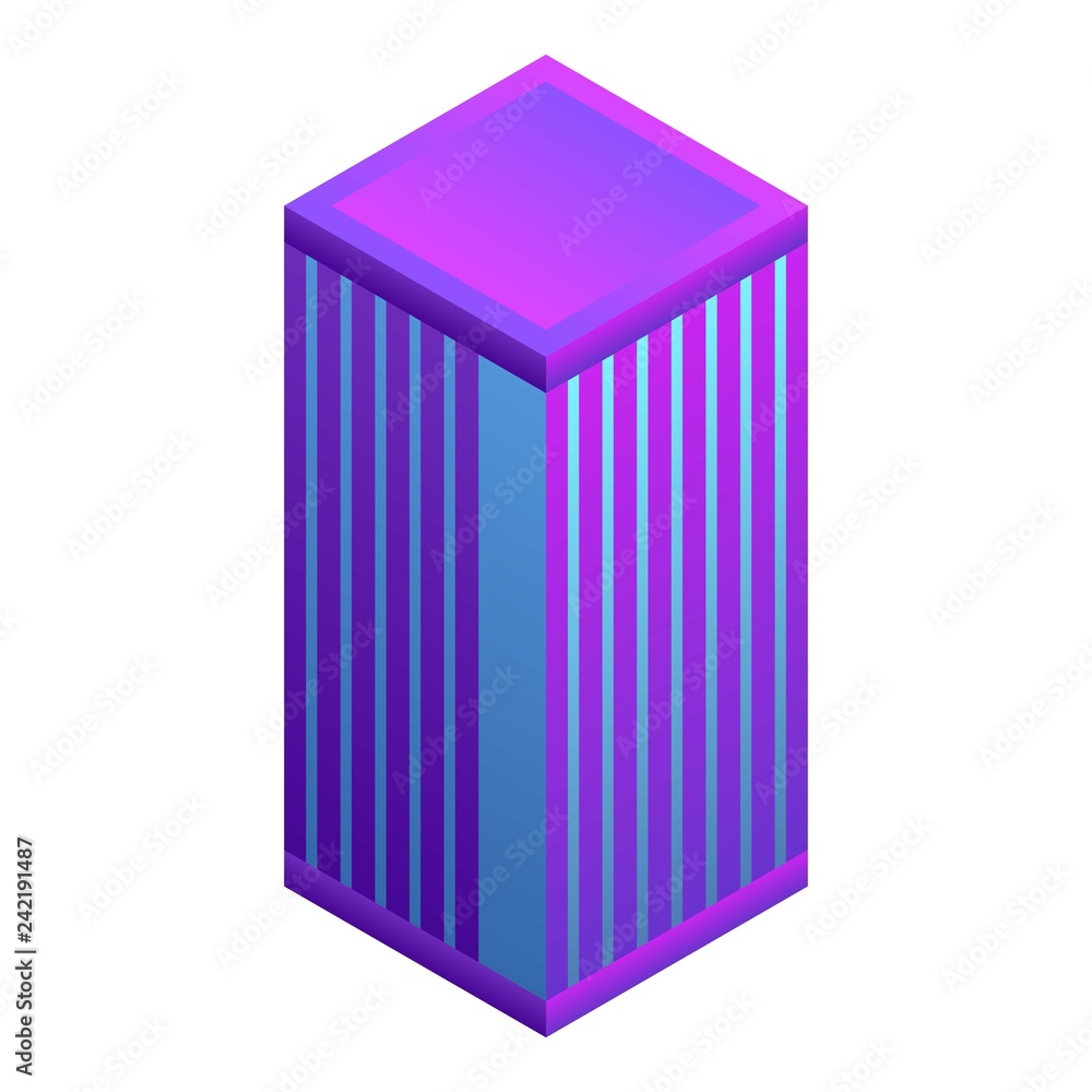 Poster skyscraper icon. isometric of skyscraper vector icon for web design isolated on white background