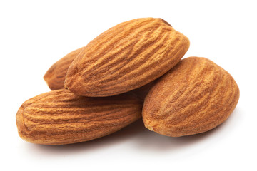 Almond. Almond nuts, close-up isolated on a white background