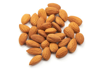 Almond. Almond nuts, close-up isolated on a white background