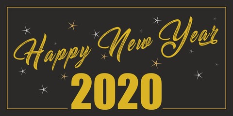 Życzenia Szczęśliwego Nowego Roku 2020 lub 2021 napisane na ładnym tle. Projekt karty szczęśliwego nowego roku. Ilustracji wektorowych EPS © photoidea