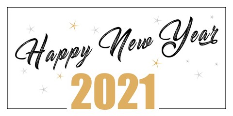 Życzenia Szczęśliwego Nowego Roku 2020 lub 2021 napisane na ładnym tle. Projekt karty szczęśliwego nowego roku. Ilustracji wektorowych EPS © photoidea