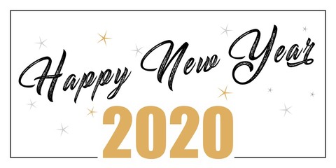 Życzenia Szczęśliwego Nowego Roku 2020 lub 2021 napisane na ładnym tle. Projekt karty szczęśliwego nowego roku. Ilustracji wektorowych EPS © photoidea