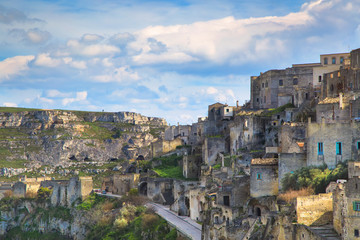 Obraz premium The ancient city of Matera, carved into the rock