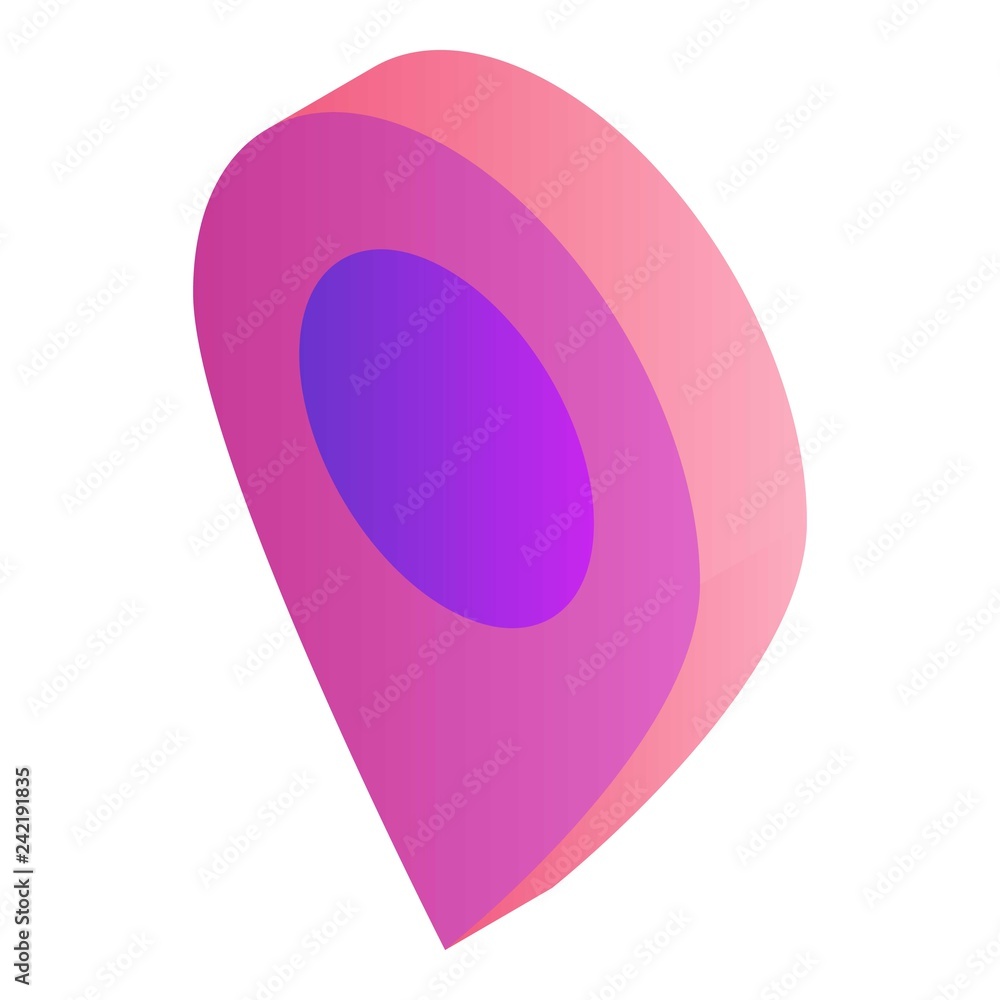 Poster gps map pin icon. isometric of gps map pin vector icon for web design isolated on white background