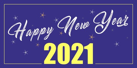 Życzenia Szczęśliwego Nowego Roku 2020 lub 2021 napisane na ładnym tle. Projekt karty szczęśliwego nowego roku. Ilustracji wektorowych EPS © photoidea