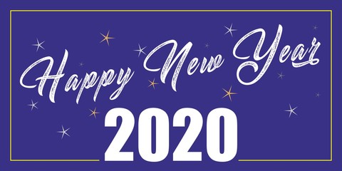 Życzenia Szczęśliwego Nowego Roku 2020 lub 2021 napisane na ładnym tle. Projekt karty szczęśliwego nowego roku. Ilustracji wektorowych EPS