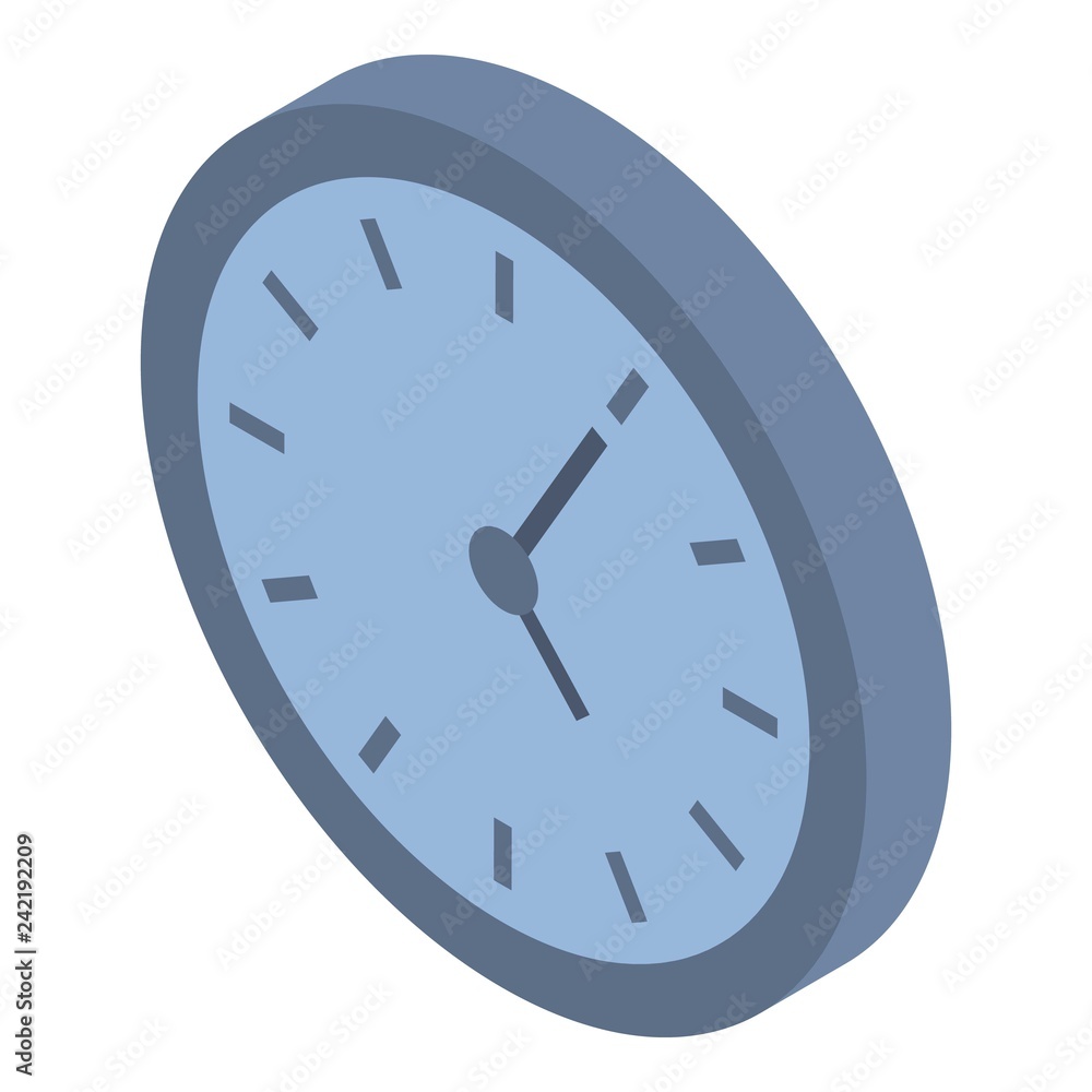 Poster wall clock icon. isometric of wall clock vector icon for web design isolated on white background