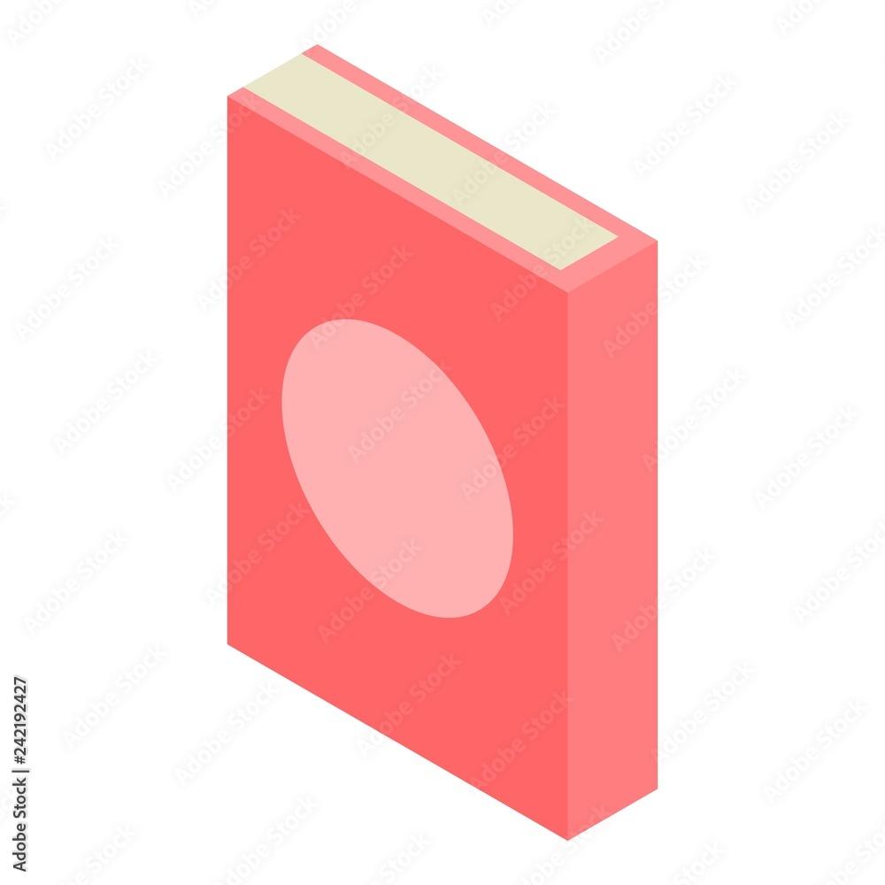 Poster red book icon. isometric of red book vector icon for web design isolated on white background