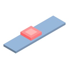 Bookshelf icon. Isometric of bookshelf vector icon for web design isolated on white background