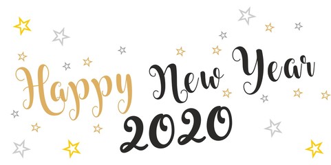 Życzenia Szczęśliwego Nowego Roku 2020 lub 2021 napisane na ładnym tle. Projekt karty szczęśliwego nowego roku. Ilustracji wektorowych EPS © photoidea