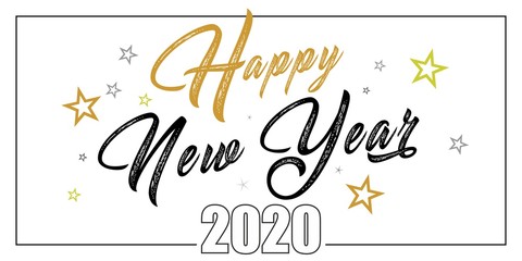 Życzenia Szczęśliwego Nowego Roku 2020 lub 2021 napisane na ładnym tle. Projekt karty szczęśliwego nowego roku. Ilustracji wektorowych EPS © photoidea
