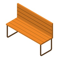 Wood park bench icon. Isometric of wood park bench vector icon for web design isolated on white background