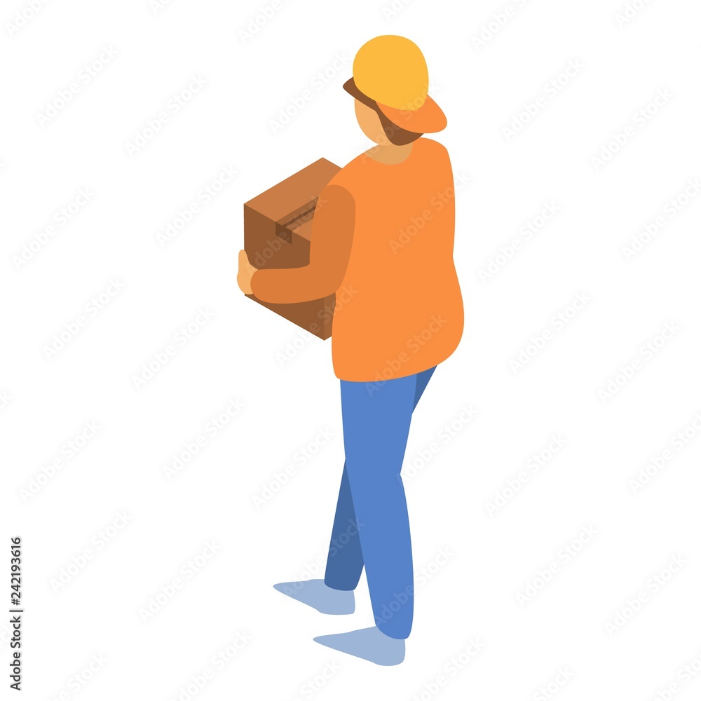 Aufkleber fast delivery man icon. isometric of fast delivery man vector icon for web design isolated on white 