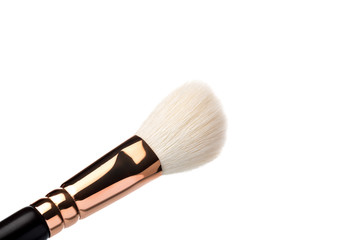 make up brush, rouge blusher isolated on pink background