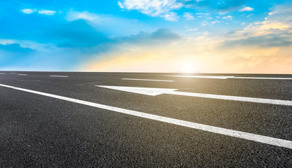 Fototapeta premium Air highway asphalt road and beautiful sky scenery