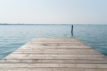 wooden jetty on the sea