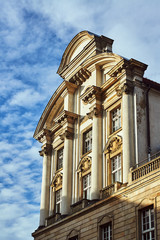 The fragment of the neo-Baroque  house's facade in Poznan.