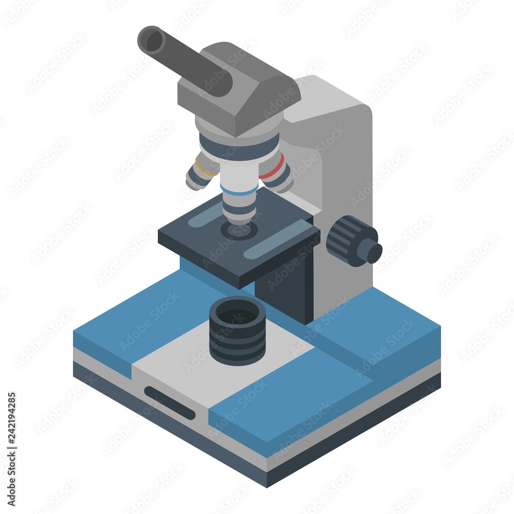 Aufkleber school microscope icon. isometric of school microscope vector icon for web design isolated on white 