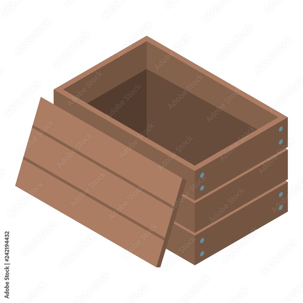 Poster open chest icon. isometric of open chest vector icon for web design isolated on white background