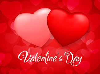 Valentines Happy day background with heart shaped, a big red heart. Vector illustration