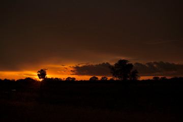 Atardecer Anaranjado Con Nubes