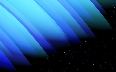 Abstract design - blue glowing wave,  fantasy energy and light motion on a starry background.