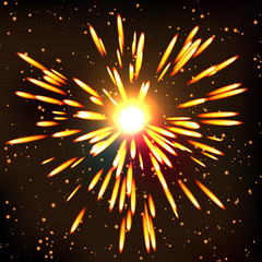 Firework bursting sparkle background. Symbol festive.